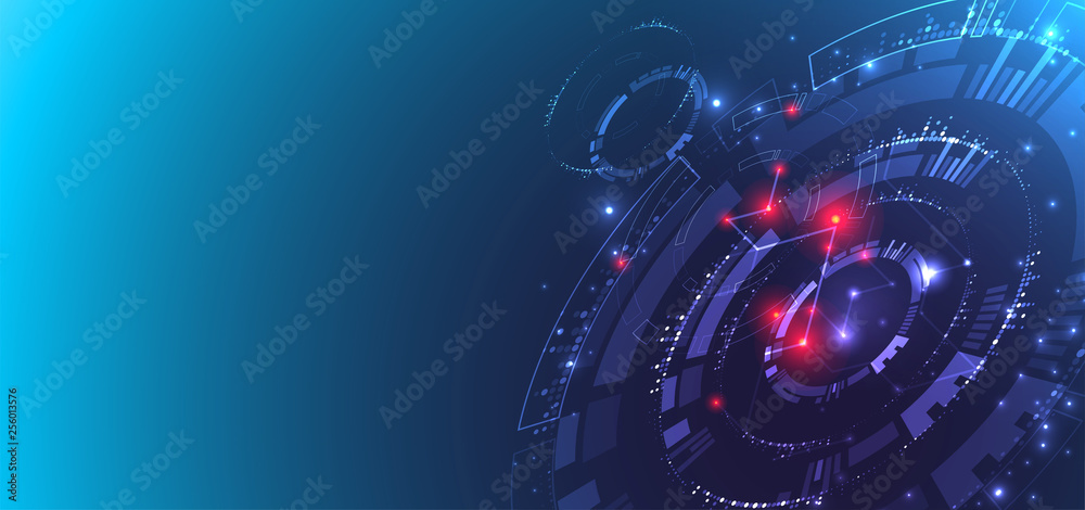 Poster abstract technology concept. circuit board, high computer color background. vector illustration