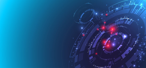 Abstract technology concept. Circuit board, high computer color background. Vector illustration