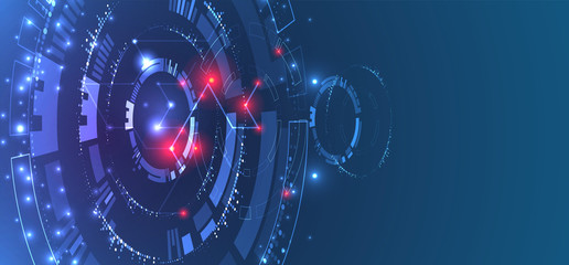 Abstract technology concept. Circuit board, high computer color background. Vector illustration