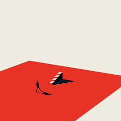 Business career opportunity, progress and promotion vector concept. Minimalist art style. Symbol of ambition, growth and success.