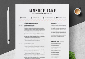Resume and Cover Letter Layout with Light Pink Accents