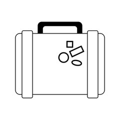 Travel suitcase symbol isolated in black and white