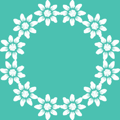 seamless pattern. Round flower frame