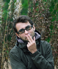 young man with mobile phone