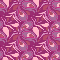 Seamless colorful pattern with paisley. Classic ethnic ornament. Vector print. Use for wallpaper, pattern fills,textile design.