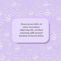 Lilac Background with Hand Drawn Easter Eggs