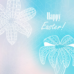 Easter Greeting Card with Ornated Easter Lilies