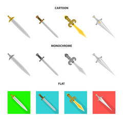 Isolated object of game  and armor  symbol. Set of game  and blade  vector icon for stock.