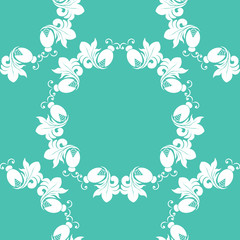 seamless floral pattern with beetle on the leaves