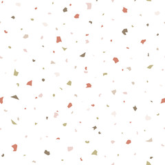 Abstract seamless pattern in terrazzo style. Vector background. Design template for wallpaper, backdrop, fabric, etc.