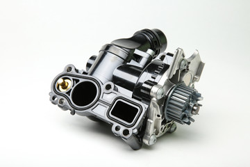 pump of car engine on a white background. coolant pump Assembly on white background