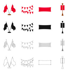 Vector illustration of texture and presentation sign. Collection of texture and media  stock vector illustration.