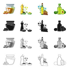 Vector design of healthy  and vegetable  logo. Collection of healthy  and agriculture stock vector illustration.