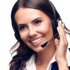Portrait of customer support phone operator