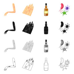 Vector illustration of medical and pain  logo. Collection of medical and disease stock vector illustration.