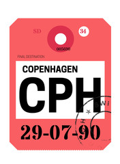 Copenhagen airport luggage tag