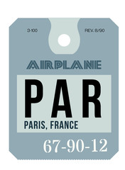 paris airport luggage tag