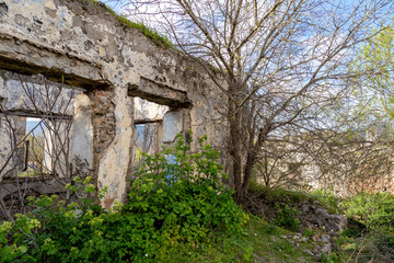 Dalyan, Mugla / Turkey - Famous king tombs of Kaunos. Turkey. There are dozens of tombs carved into the rocks around Dalyan and its surroundings.