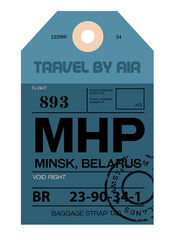 Minsk airport luggage tag