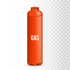 Creative vector illustration of gas cylinder, tank, balloon, container of propane, butane, acetylene, carbon dioxide isolated on transparent background. Art design template. Abstract concept element