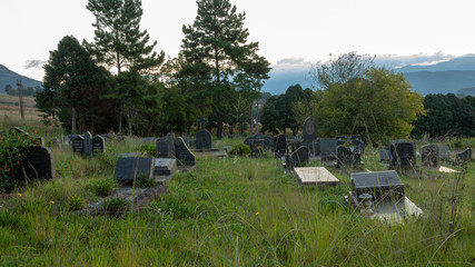 sunset at the cemetery