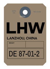 Lanzhou airport luggage tag