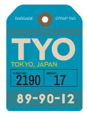 tokyo airport luggage tag