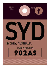 Sydney airport luggage tag