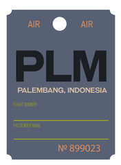 Palembang airport luggage tag