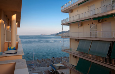 A morning view of Ionian sea in Loutraki