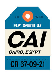 cairo airport luggage tag