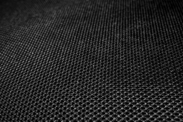Polyester texture. The breathable material. The holes for air. The back of the backpack
