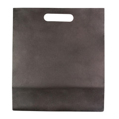 Black paper bag isolated on white background