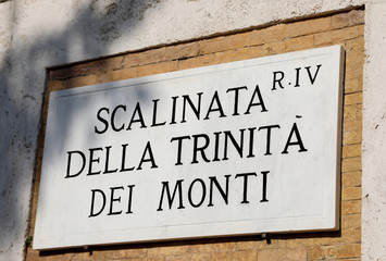 name of the street which means Stairway of the Trinità dei Mont