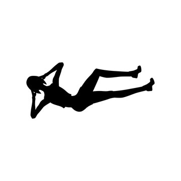 Bicycle crunches exercise workout silhouette