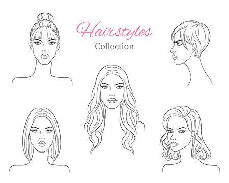 Beautiful Hand Drawn Woman With Cute Hairstyle Sketch Fashion Illustration  Royalty Free SVG Cliparts Vectors And Stock Illustration Image  114746613