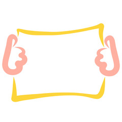 child holds empty sheet of paper in his hands