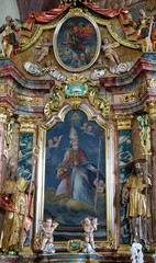 Saint Nicholas, altarpiece in parish Church of Our Lady of snow in Kamensko, Croatia