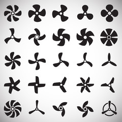 Propeller icons set on white background for graphic and web design. Simple vector sign. Internet concept symbol for website button or mobile app. - obrazy, fototapety, plakaty