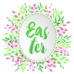 Floral Easter greeting card