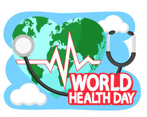 Planet earth in the shape of a heart on a white. World health day.