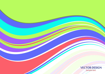 Wavy color stripes, lines. Trendy saturated colors. Bright abstract pattern. Vector background for web design, site, wallpaper, banner, presentation, cover.