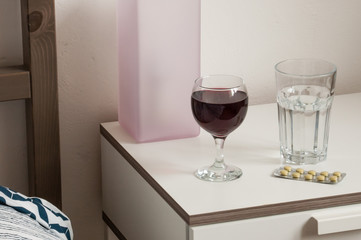 alcoholism alcoholic morning man wine glass concept.