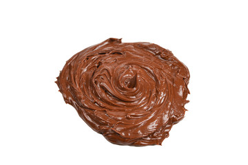 Chocolate cream isolated on white background.