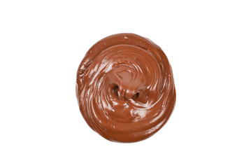 Chocolate cream isolated on white background.