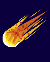 Minimalistic objects from space in a geometric style on dark blue background © lyubi