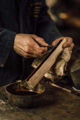 details of craftsmanship of wood