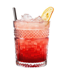 Bramble. Alcohol cocktail isolated on white