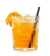 Alcohol cocktail Negroni isolated on white