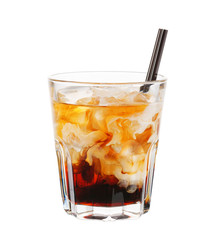 Alcohol cocktail Negroni isolated on white